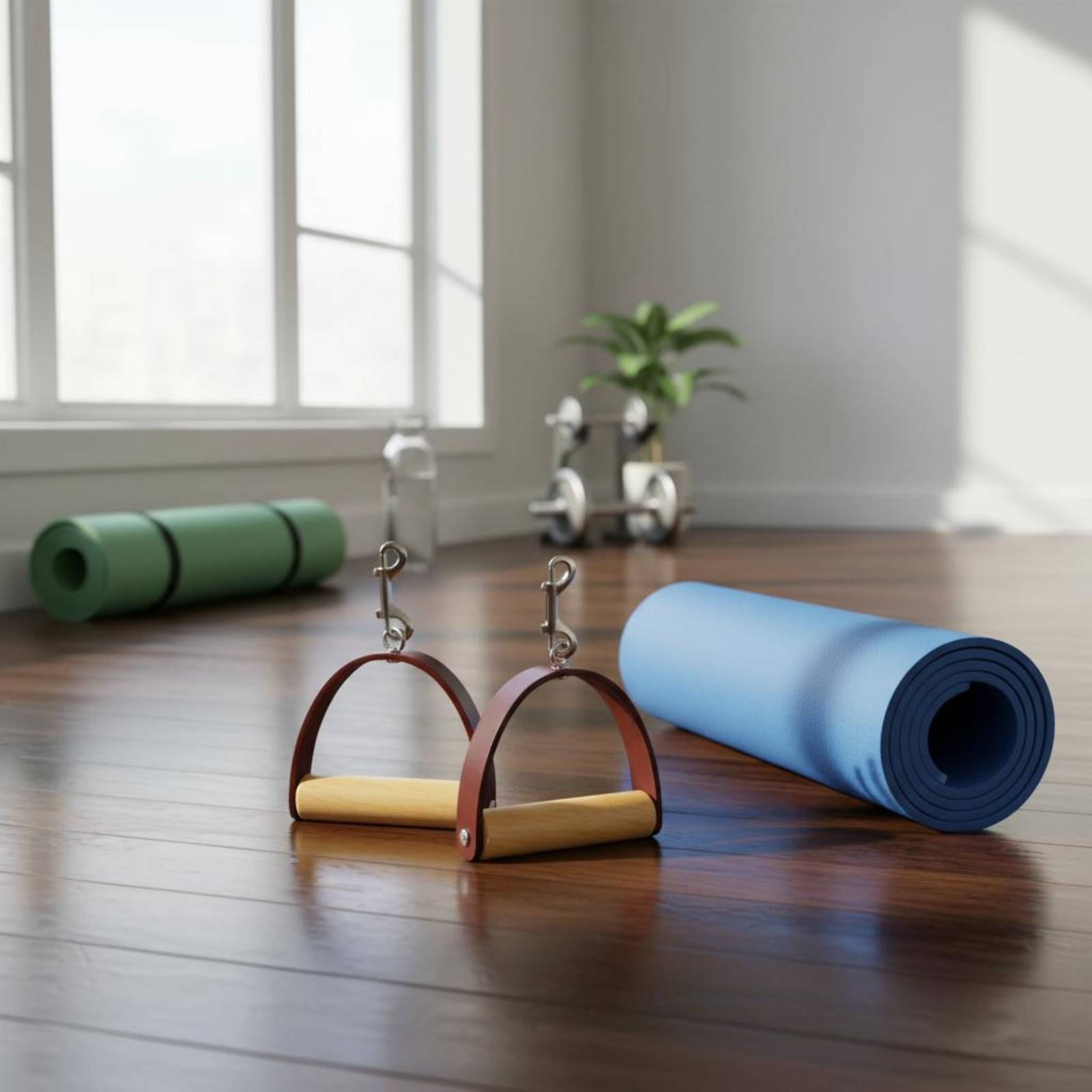 2개 세트 필라테스 가죽 손잡이 나무 그립 금속 클립  - Pilates & Yoga Wohlfühlen Forchheim 리뷰 및 가격